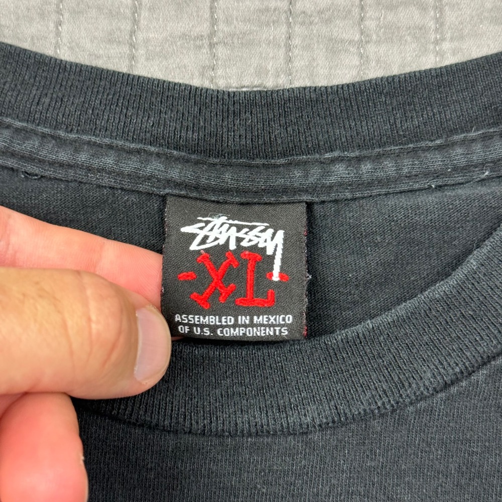 Vintage Stussy T Shirt Men XL Black Skater Surfer Streetwear 90s Y2K Graphic Tee - Picture 5 of 11